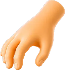 3D-hand die een kaartje grabt