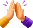 Twee handen die een high five geven